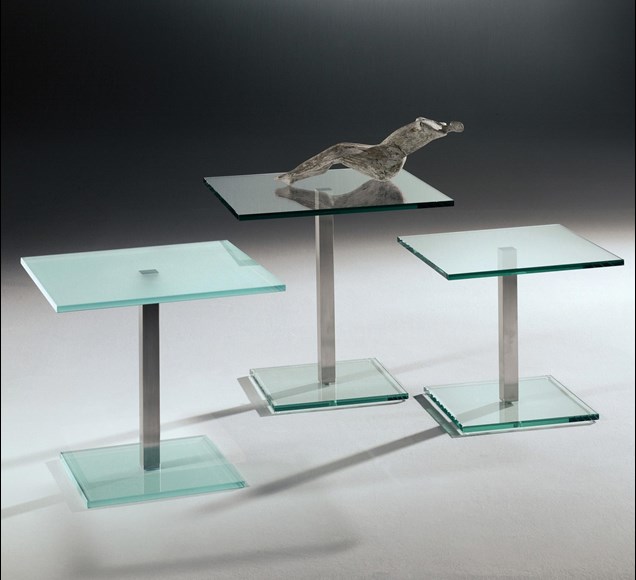 Eckige Beistelltische aus Glas