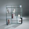 Glass shelf on wheels BOOKLINE by DREIECK DESIGN: BL 33 (incl. optional extension)