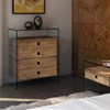 Solid wood commode FUSION wood 84 by DREIECK DESIGN: FLOATGLASS + wood vintage amber