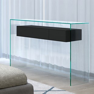 Glass console tables and solid wood dresser