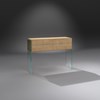 Solid wood console FLAIR 120 by DREIECK DESIGN: Glass OPTIWHITE + solid wood oak