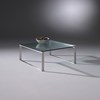 Glass coffee table DAVIS by DREIECK DESIGN: D 9940 - FLOATGLASS clear - table feet stainless steel brushed