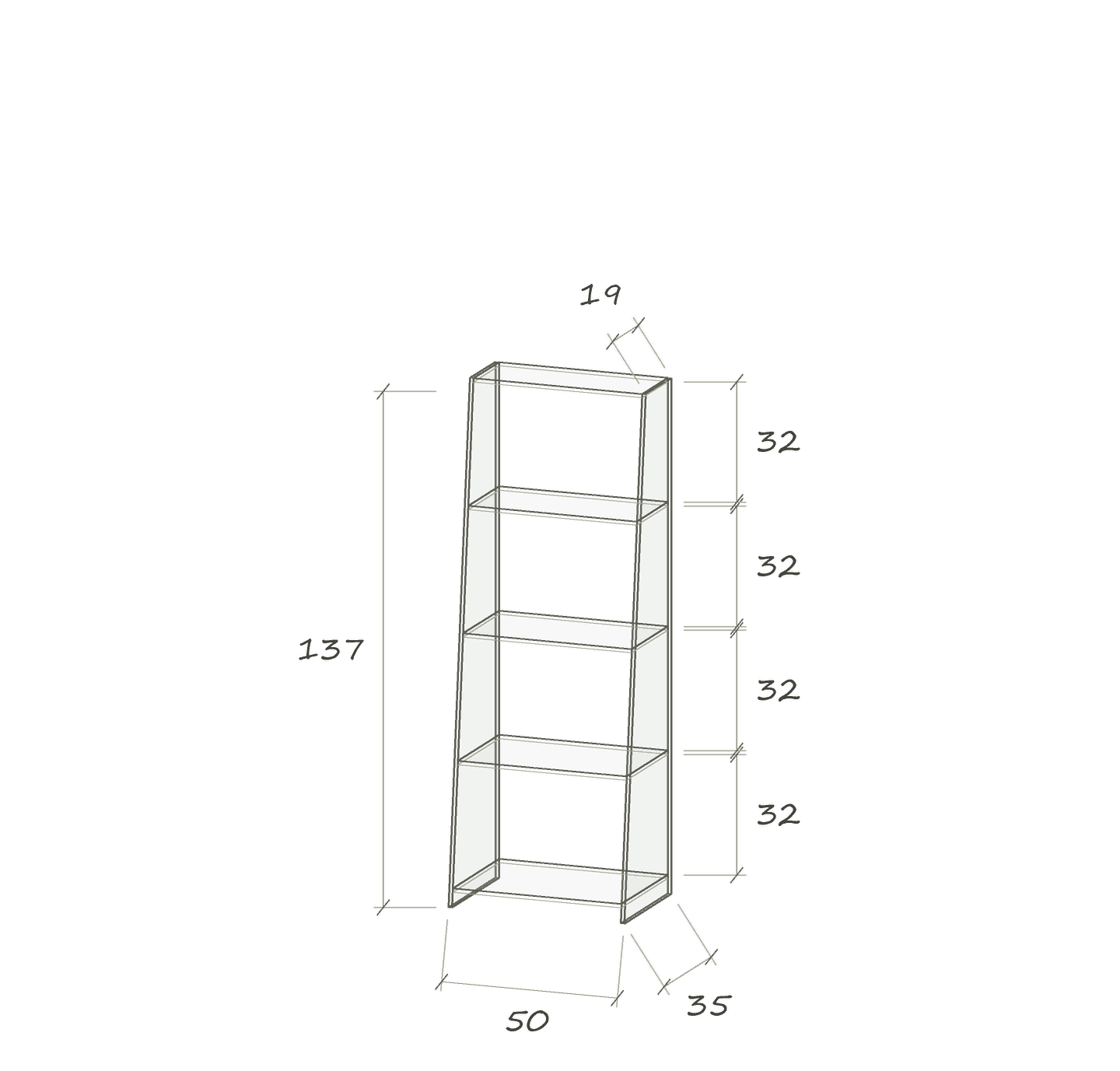 T III Sb · 50 × 35 × 137 cm · Schräg · 50 cm breit · Maße in cm