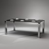 Glass dining table QUADRO magnum by DREIECK DESIGN: QM 2072 - FLOATGLASS color jet black - table feet stainless steel polished