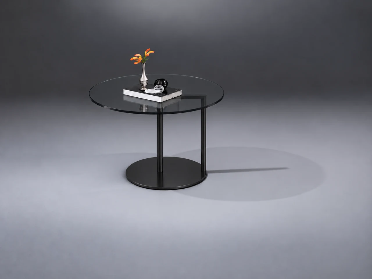 NEX · Parsol grau · Schwarz pulverbeschichtet · Materialillustration