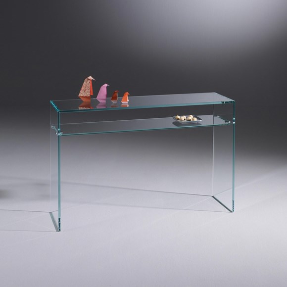 Glaskonsole ARCADIA mit klarem Zwischenboden