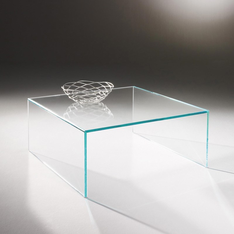 Edler Couchtisch aus Glas ARCADIA von DREIECK DESIGN: ARCADIA 99 - OPTIWHITE - ohne Zwischenplatte
