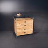 Solid wood commode FUSION wood 84 by DREIECK DESIGN: OPTIWHITE + wood vintage amber