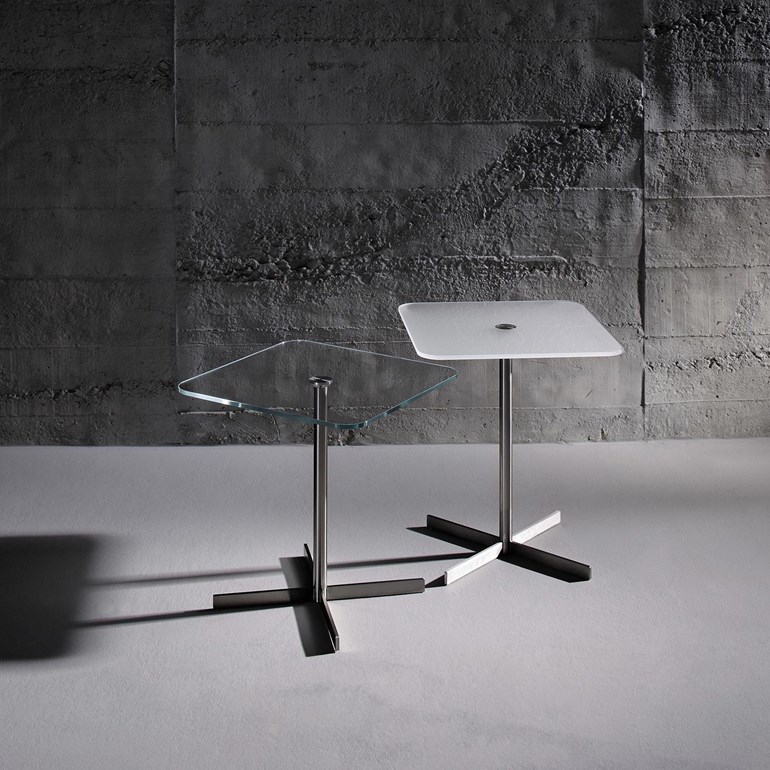 Beistelltisch aus Glas und Metall LIDO von DREIECK DESIGN