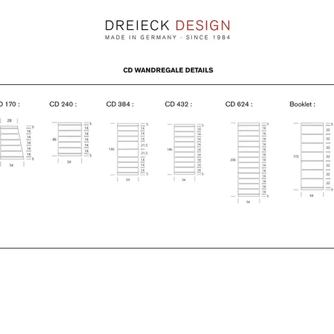 CD wall shelves · dimension overview