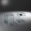 Designklassiker Glasbeistelltisch JANUS III von DREIECK DESIGN: 2x OPTIWHITE