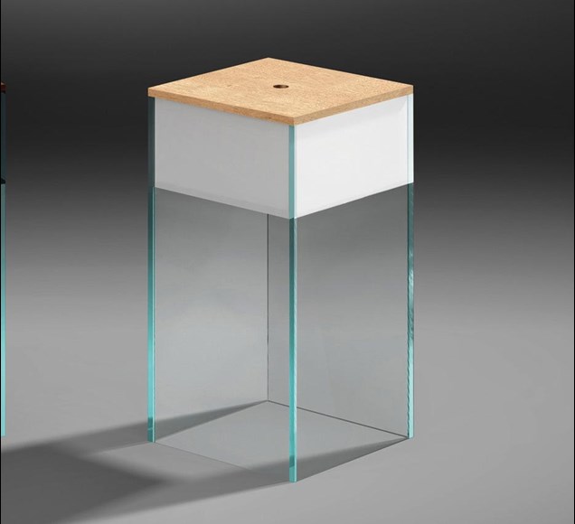 Beistelltische aus Glas und Holz