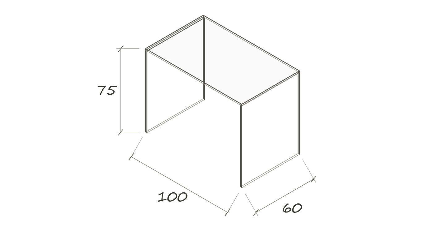JANUS T · 100 × 60 × 75 cm · · Dimensions in cm