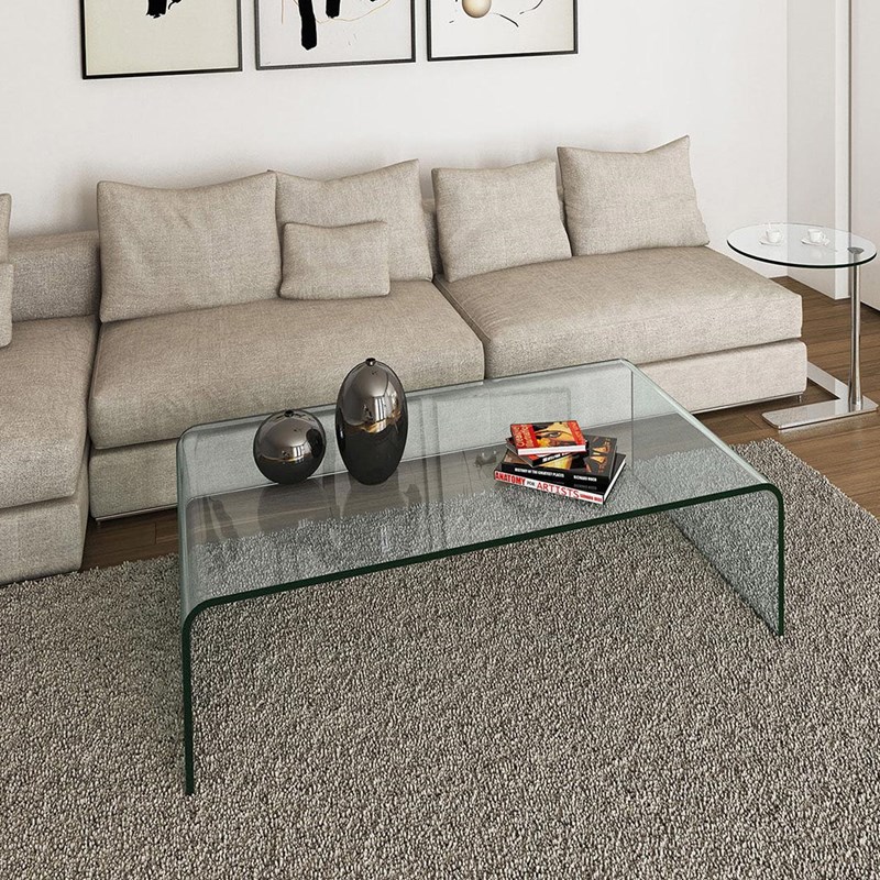 Gebogenen Couchtisch aus Glas von DREIECK DESIGN kaufen