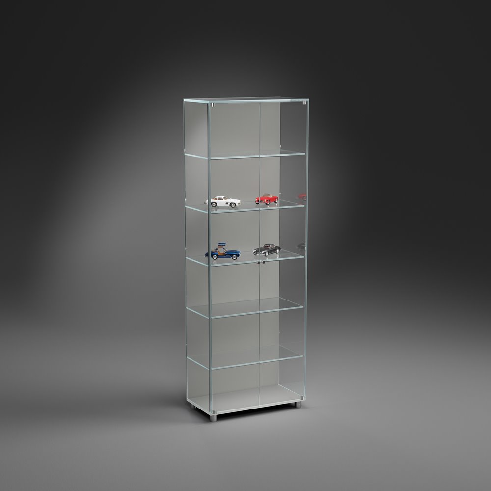 Besonders große Glasvitrine SOLUS XL mit zwei Türen und LED-Beleuchtung